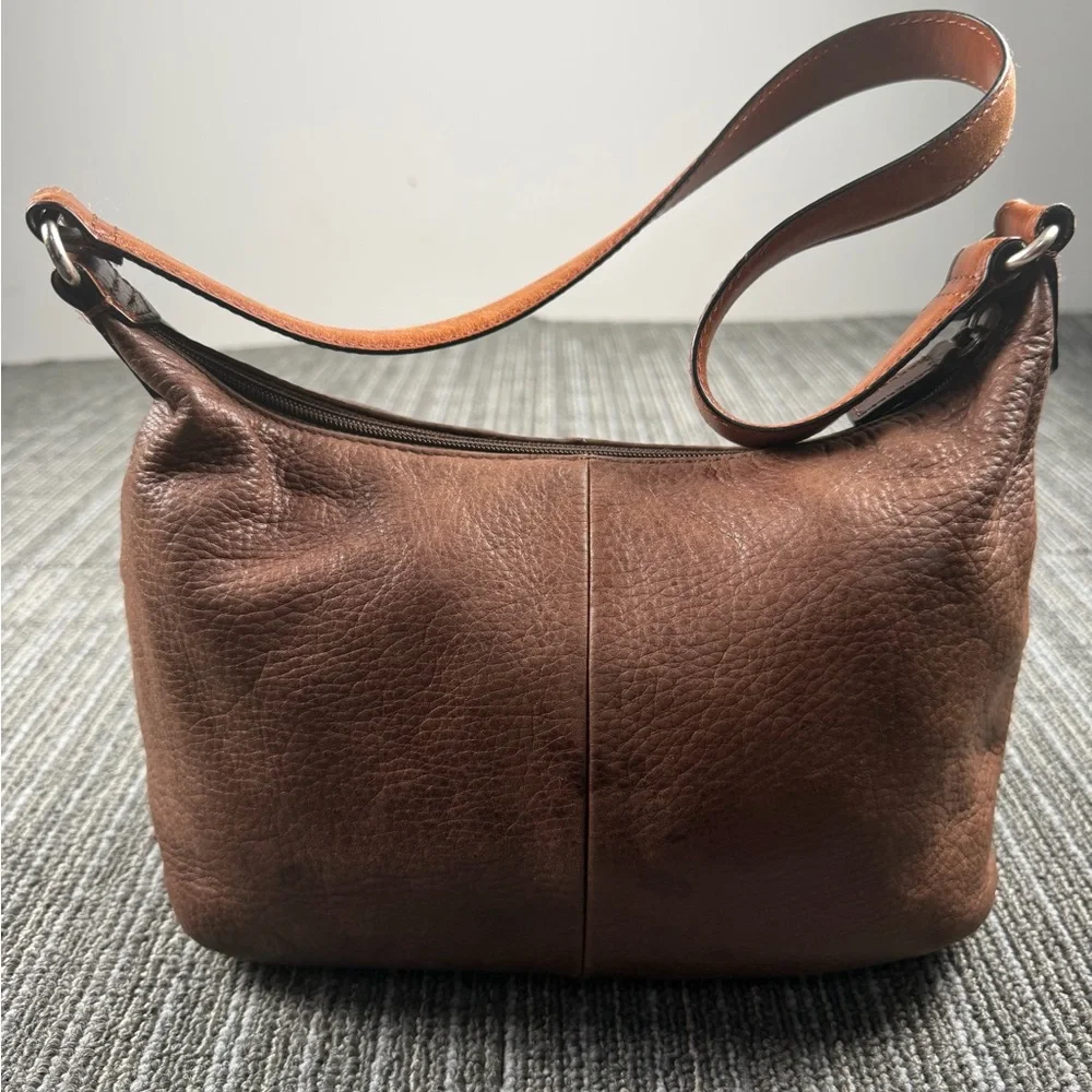 Fossil Brown Pebbled Leather Shoulder Bag style # 75082 - Picture 2 of 9